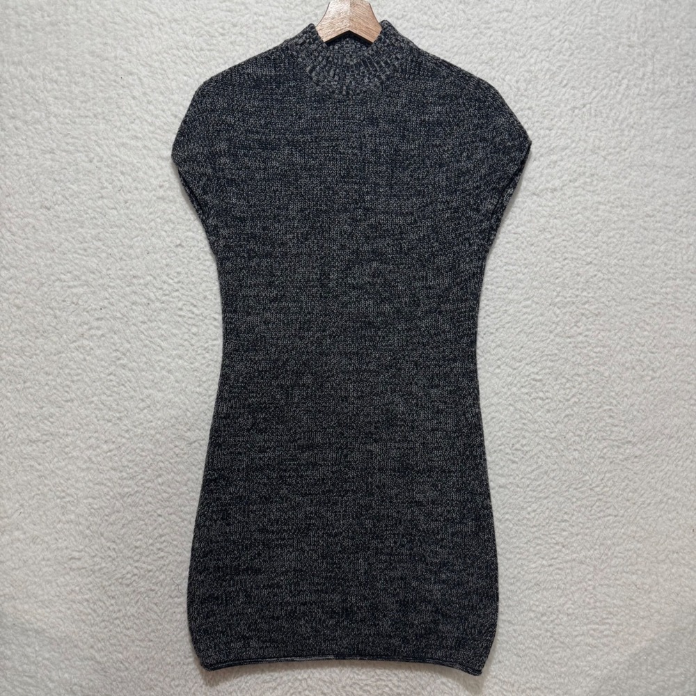 Athleta Sleeveless Mock Neck Sweater Dress Merino Wool XXS‎ Charcoal Heathered
